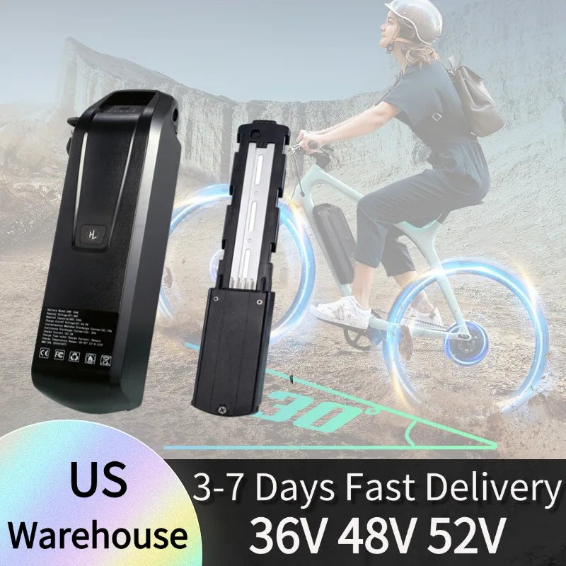 36V 48V 52V Hailong Ebike Battery with Charger Full Capacity 10Ah 15Ah 20Ah Powerful 18650 Lithium Battery Pack Free Shipping