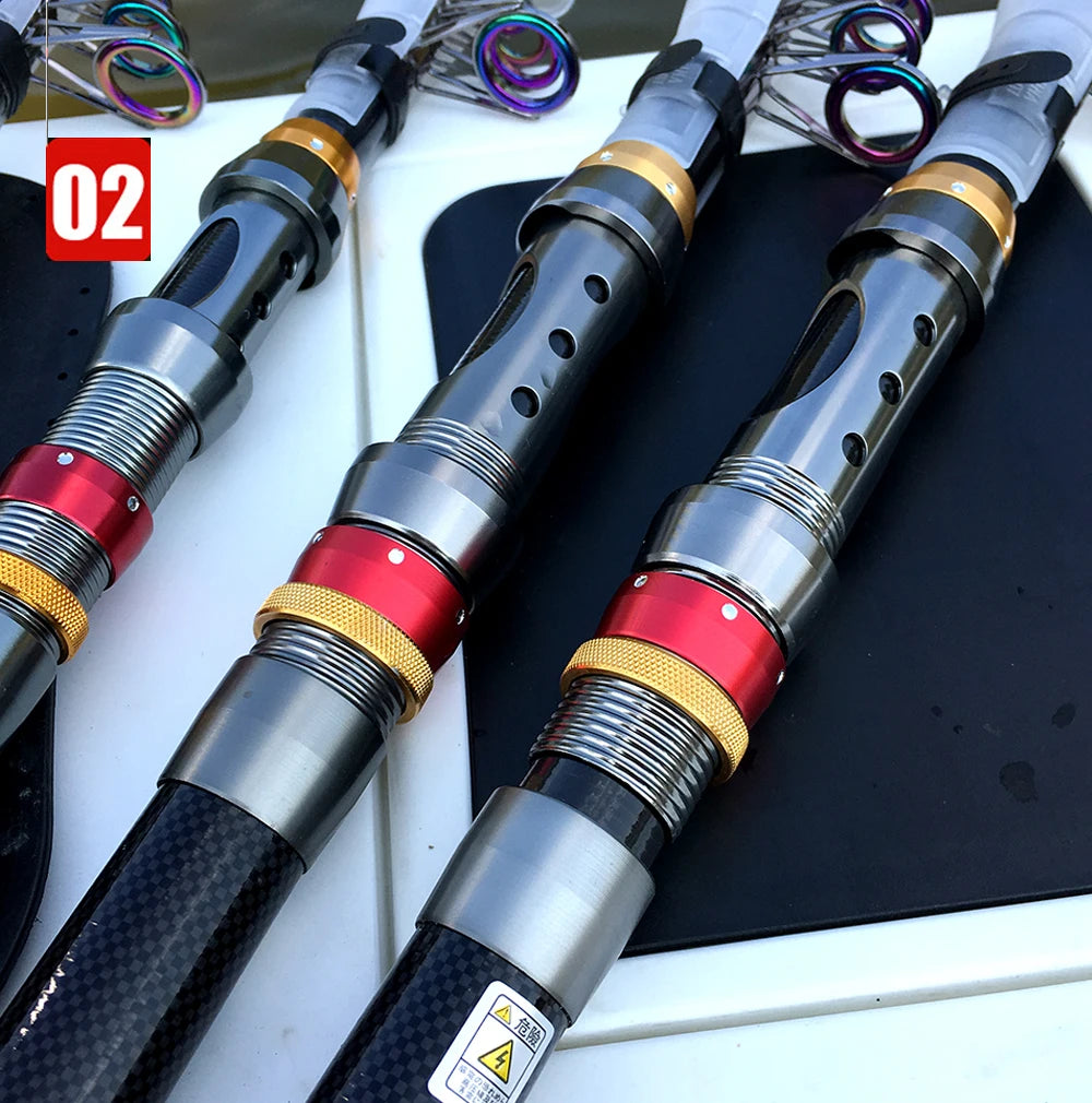 1.8-3.6m Carbon Fiber Fishing Rod And Reel Combo Super Hard Telescopic Fishing Pole Spinning Reel Kit Max Resistance 3-8kg Pesca